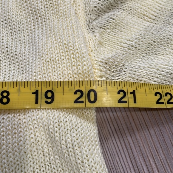 Eileen Fisher Straight Linen Open Cardigan Daisy Pale yellow Loose weave Size M - Picture 6 of 12
